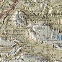 Mapa de carreteras con relieve