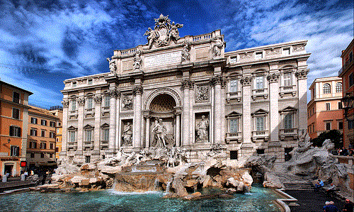 Esta imagen nos muestra la bella Fontana de Trevi en la capital italiana