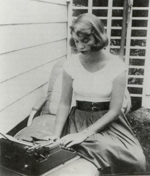 Sylvia Plath writing