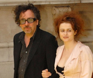 Burton con su esposa, la actric Helena Bonham Carter