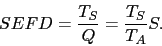 \begin{displaymath}
SEFD = \frac{T_{S}}{Q} = \frac{T_{S}}{T_{A}} S .
\end{displaymath}