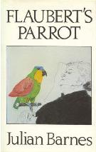 Dustjacket for the First UK Edition of Flaubert's Parrot.  The image is of a lithograph by David Hockney.