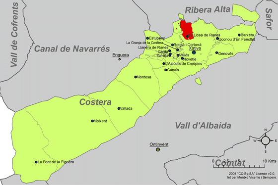 Mapa de la Costera