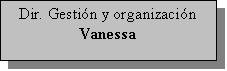 Cuadro de texto: Dir. Gesti�n y organizaci�n
Vanessa
