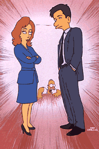Mulder y Scully en un capitulo de los simpson