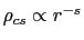 $\rho_{cs} \propto r^{-s}$
