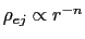 $\rho_{ej} \propto r^{-n}$