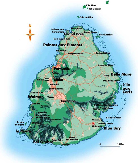 Isla Mauricio Mapa ~ Online Map
